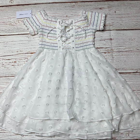 NWT Lovers + Friends Off The Shoulder Babydoll Mini Dress in White Sz S - Picture 12 of 16